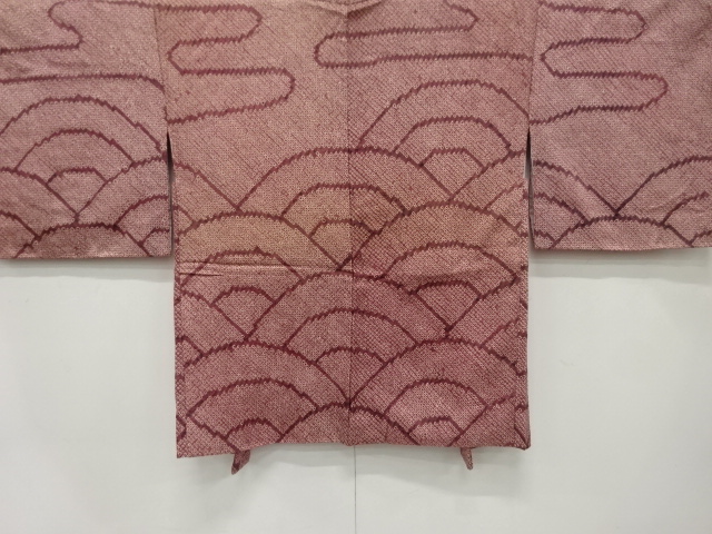 JAPANESE KIMONO / ANTIQUE HAORI / SILK / ALL SHIBORI / SEIGAIHA & EGASUMI